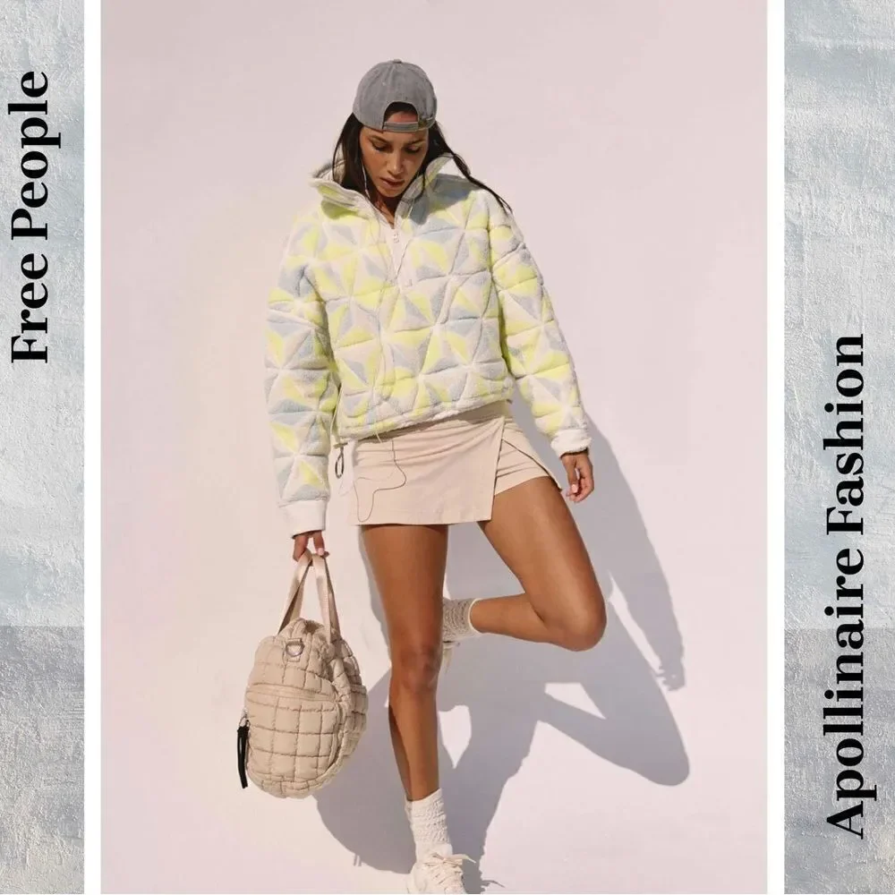 FP MOVEMENT MOUNTAIN HIGH 3D PRINTED 1/2 ZIP FLEECE IN SOUR CITRUS XL NWT - Picture 9 of 11